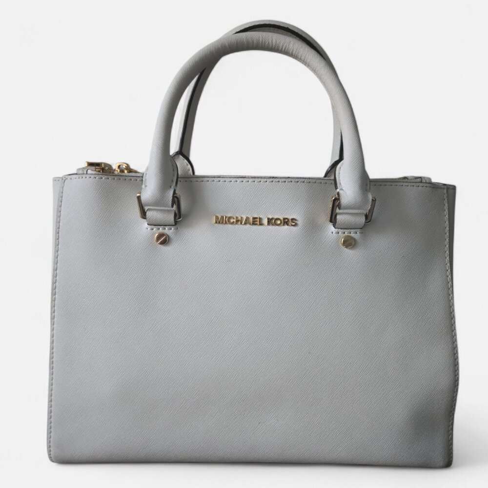 MICHAEL Michael Kors Sutton Medium Saffiano Leather Satchel | Women's | White